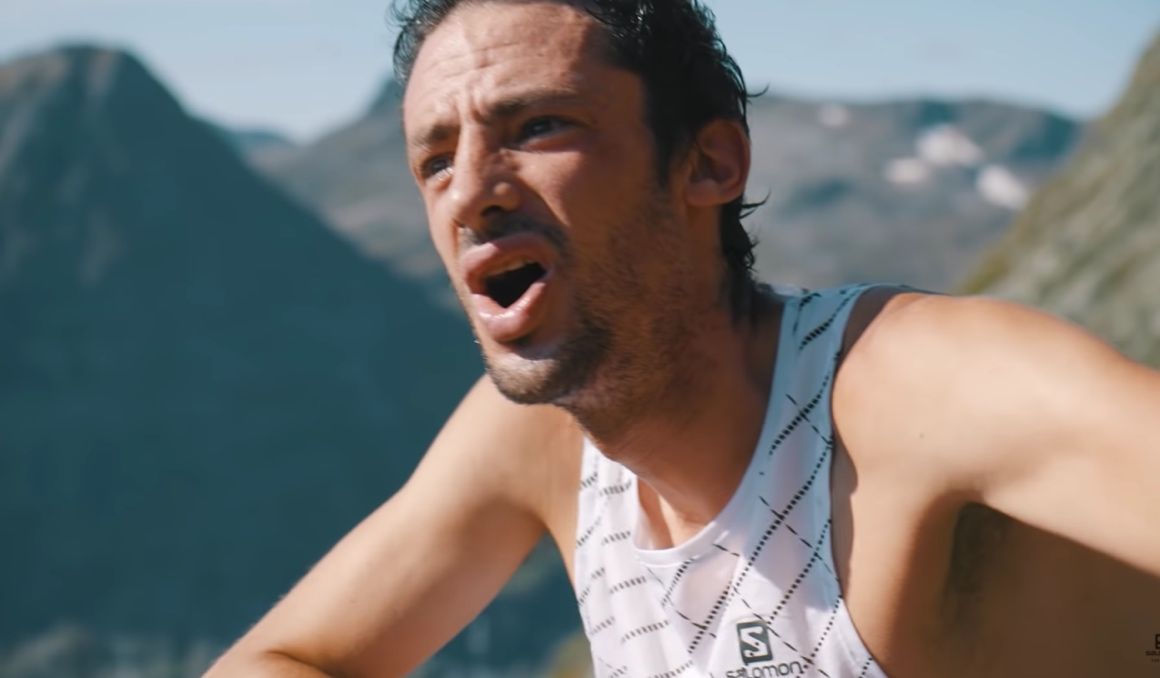 Kilian Jornet durante uno de sus intentos en un kilómetro vertical.