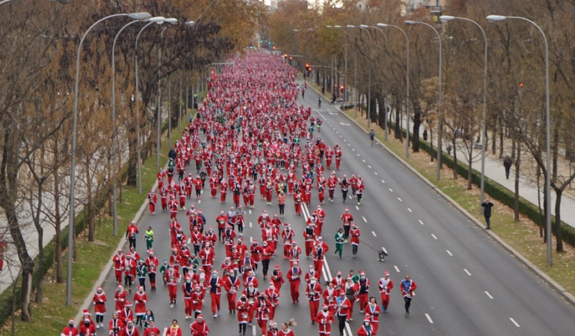 Una imagen de La Carrera de Papá Noel celebrada esta mañana en Madrid. ORGANIZACIÓN.