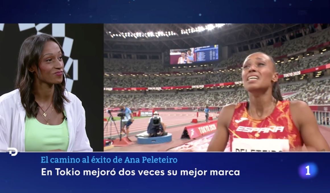 Ana Peleteiro ha sido la gran atleta de 2021 y estuvo en el plató del telediario de TVE.