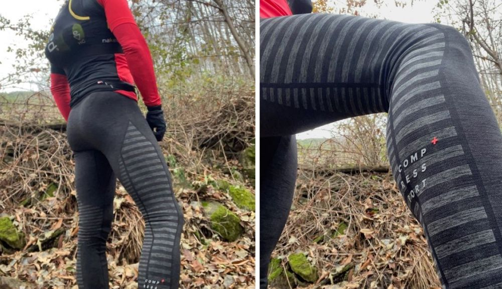 Algunas imágenes de las mallas Compressport Winter Run Legging M durante el test.