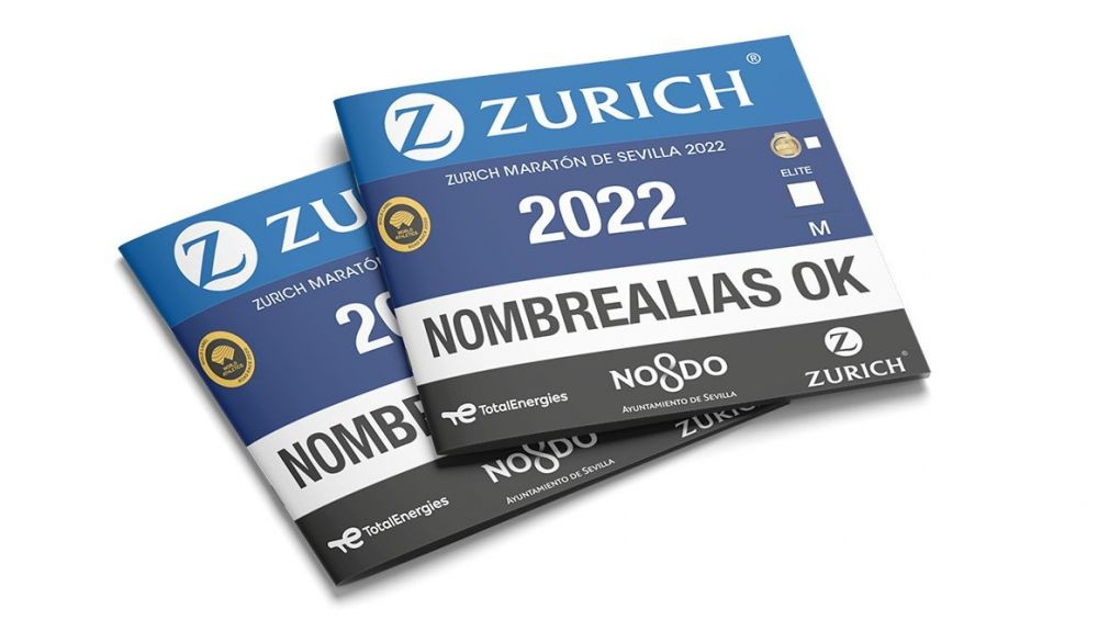 Los dorsales de la edición 2022 del Zurich Maratón de Sevilla.