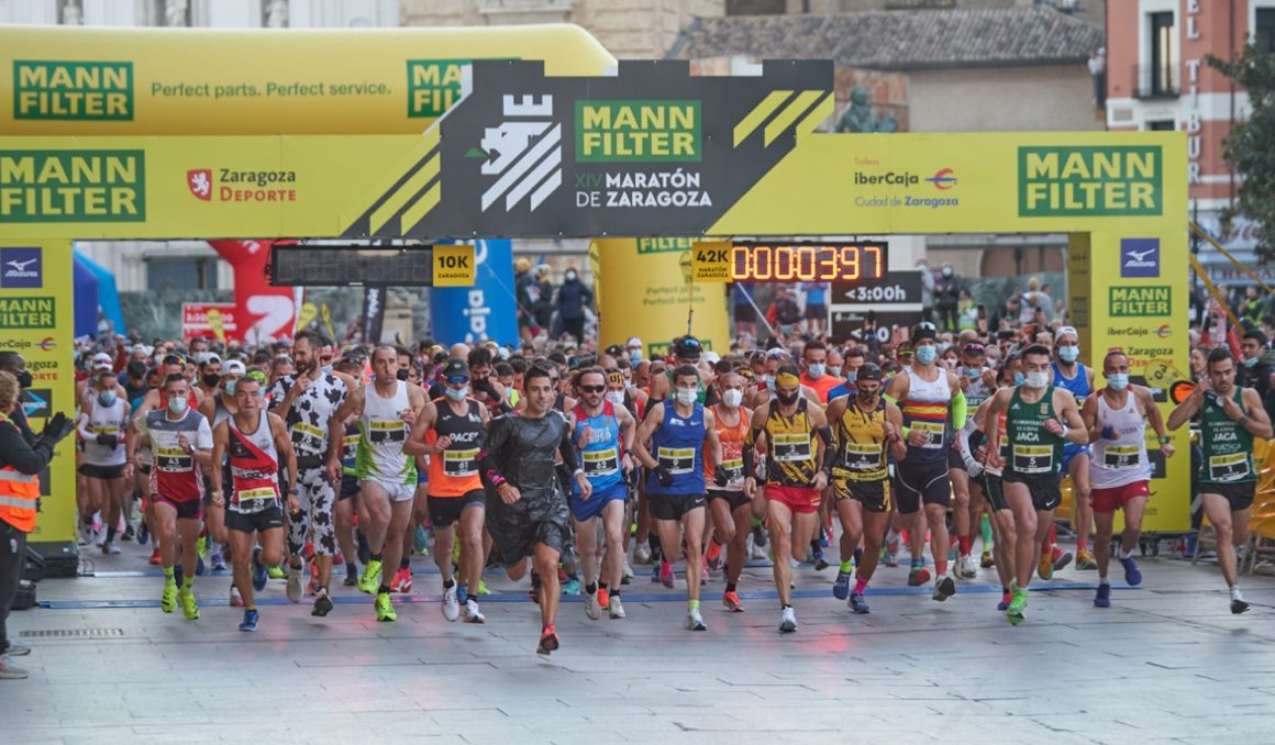 Una imagen de la última edición del Mann Filter Maratón de Zaragoza Caixabank. LAST LAP.