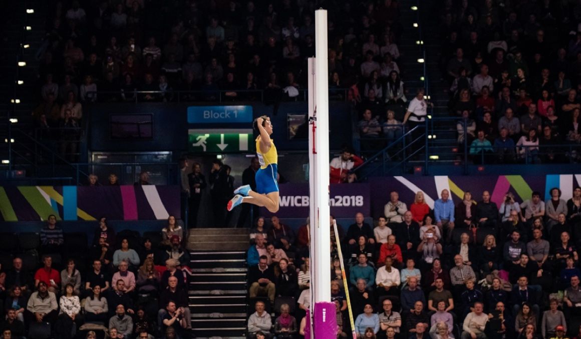Mondo Duplantis en el Campeonato del Mundo de Birmingham 2018, el último celebrado en pista cubierta. SPORTMEDIA.