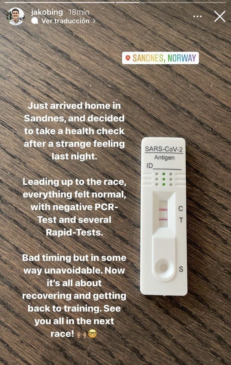 La historia publicada en Instagram por Jakob Ingebrigtsen.