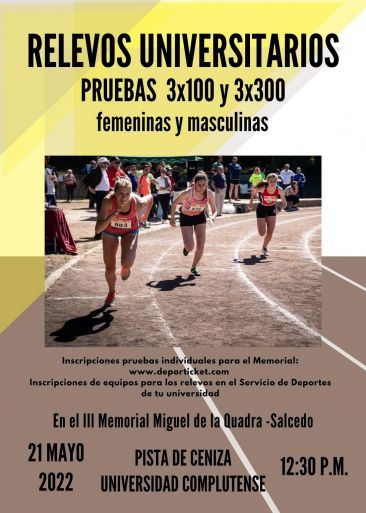 Habrá relevos universitarios en el III Memorial Miguel de la Quadra Salcedo
