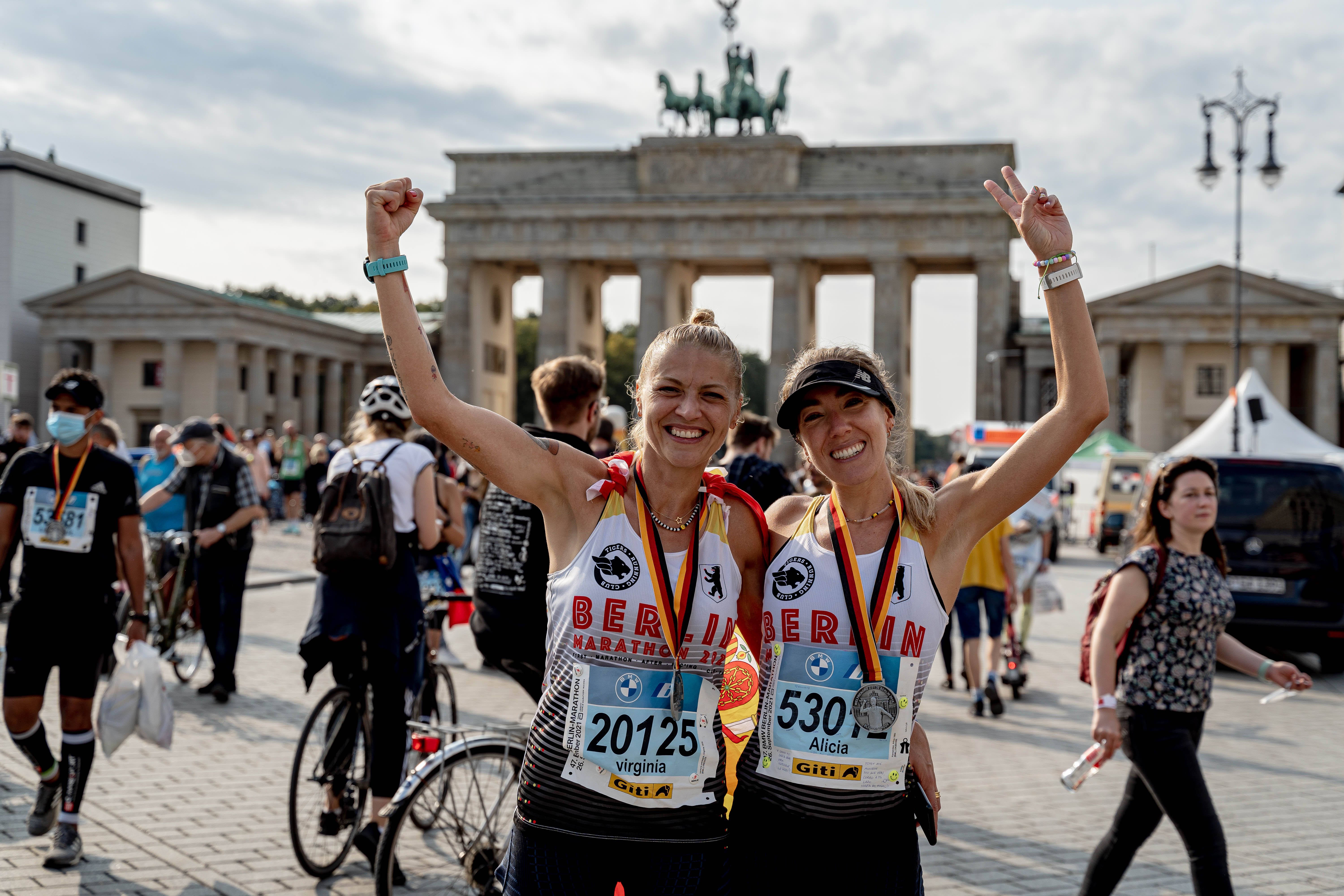Integrantes del Tigers Running Club en el Maratón de Berlín