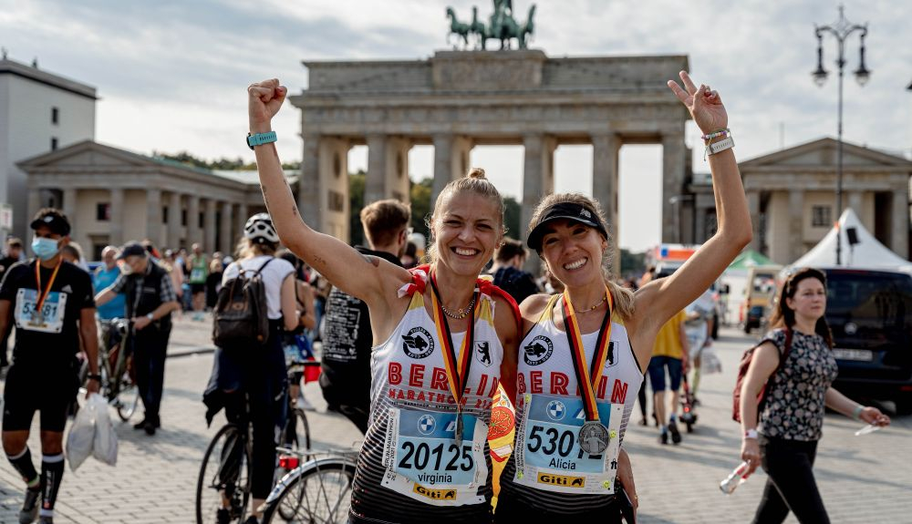 Integrantes del Tigers Running Club en el Maratón de Berlín