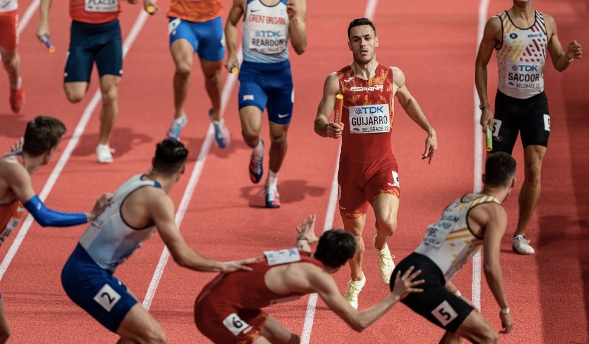 El equipo de 4x400 metros masculino, vigente subcampeón del mundo en pista cubierta, es uno de los grandes exponentes del equipo español en La Nucía. SPORTMEDIA.