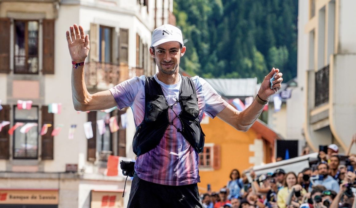 Kilian Jornet tras ganar por cuarta vez el Ultra Trail del Mont Blanc. UTMB:PAUL BRECHU.