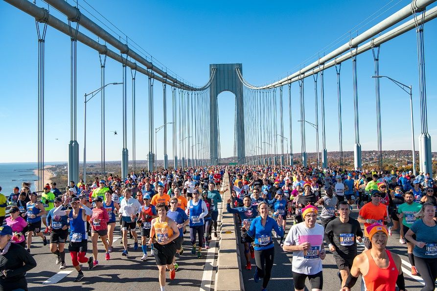 Salida del Maratón de Nueva York en el Puente de Verrazano