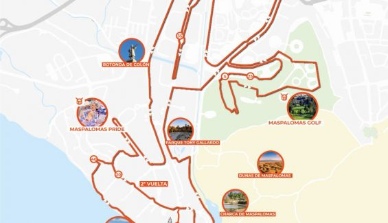 Recorrido del Gran Canaria Maspalomas Marathon 2022.