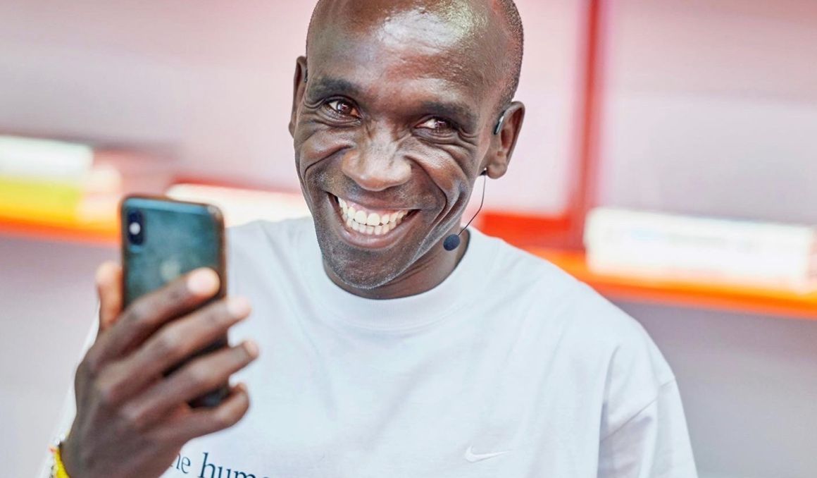 Eliud Kipchoge en un acto promocional después de su récord del mundo en Berlín. NN RUNNING TEAM.