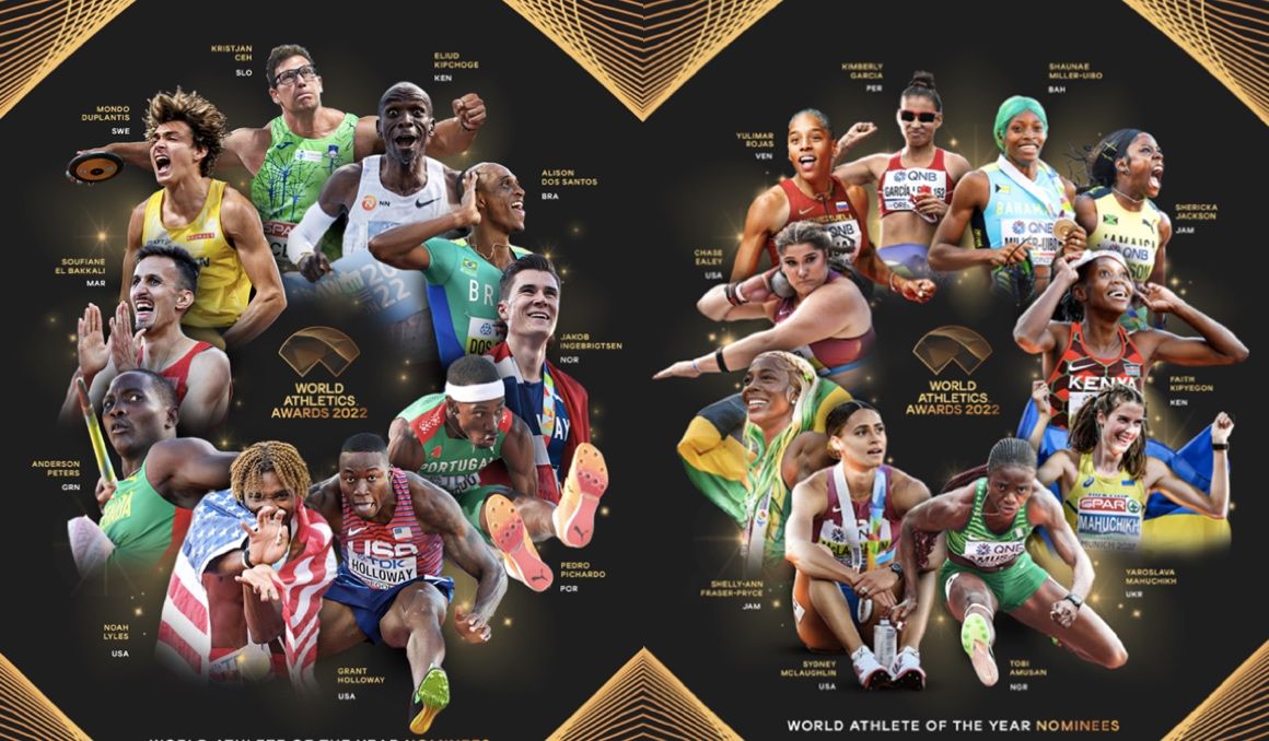Los 20 candidatos de World Athletics a mejores atletas del año.