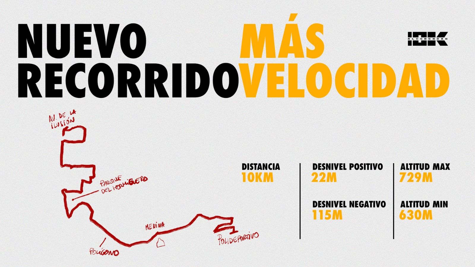 El nuevo recorrido del 10K Alcobendas promete jubilar muchas marcas personales el domingo 6 de noviembre.