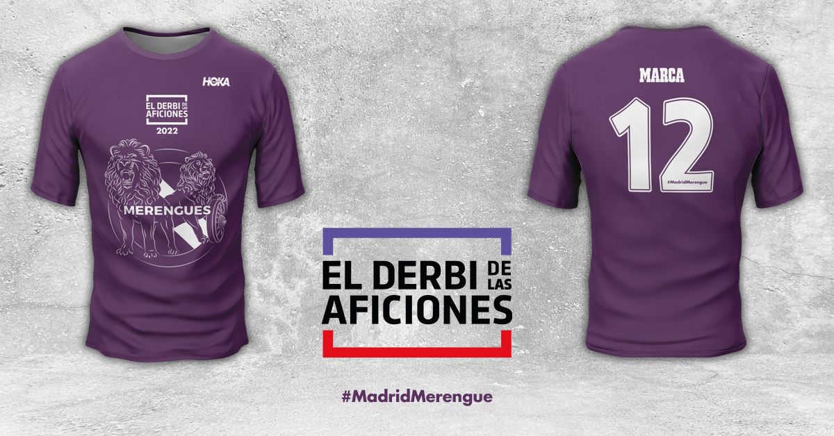 Los Merengues buscarán la victoria en El Derbi de las Aficiones ataviados con esta camiseta.