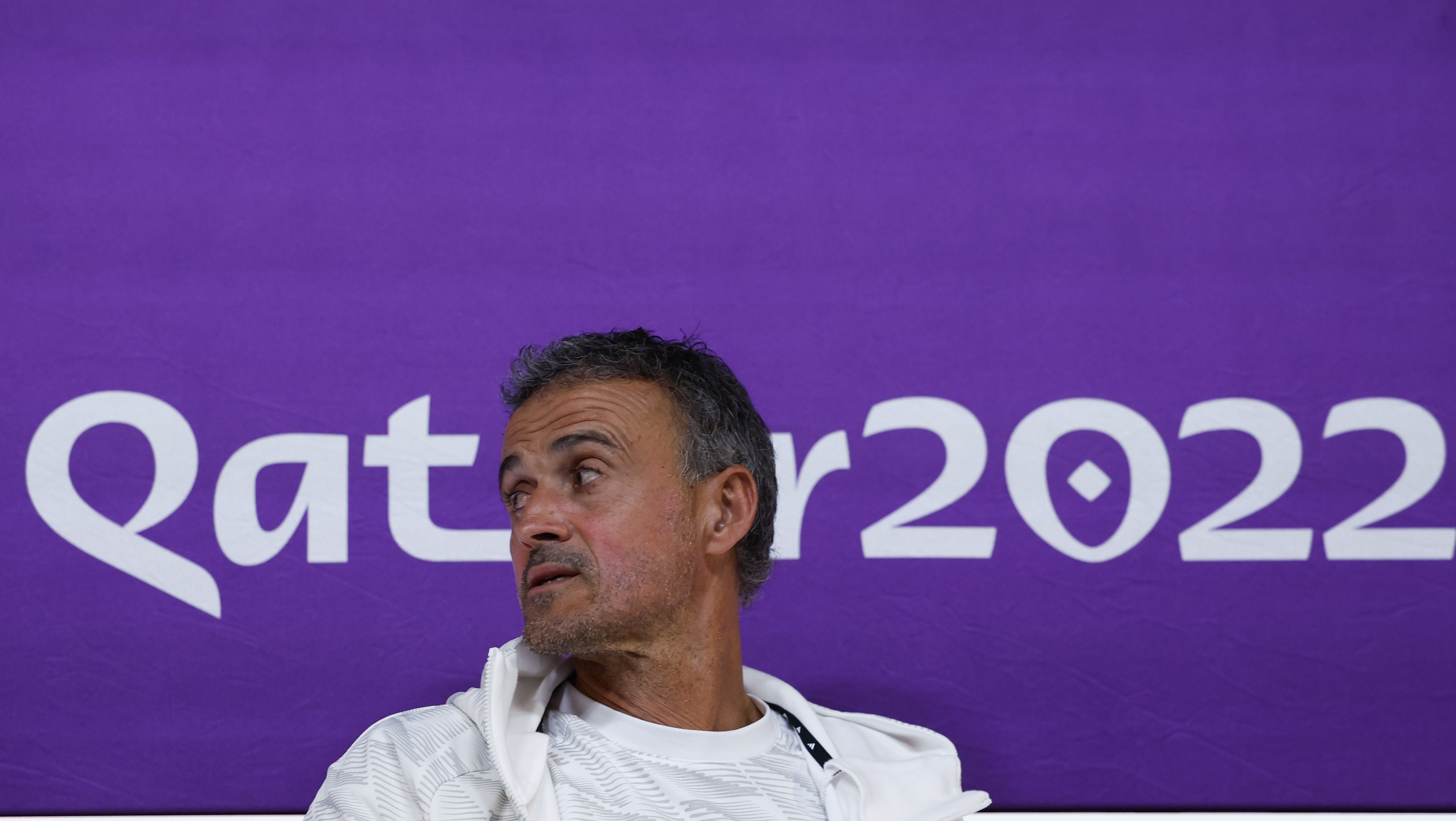 Una imagen de Luis Enrique en una rueda de prensa en la Copa del Mundo de Fútbol. EFE.