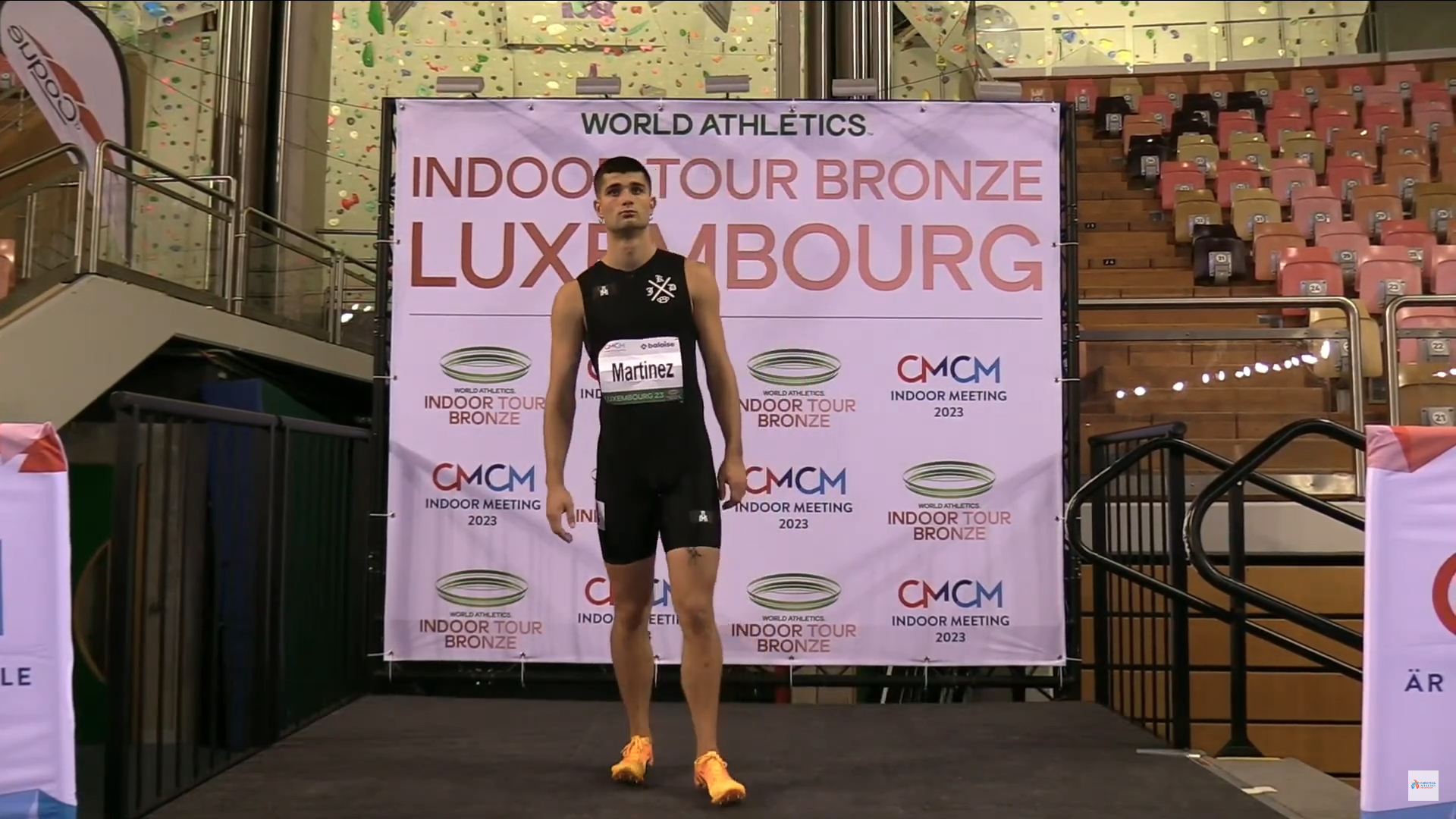 Asier Martínez en la presentación del World Indoor Tour de Luxemburgo. WIT.