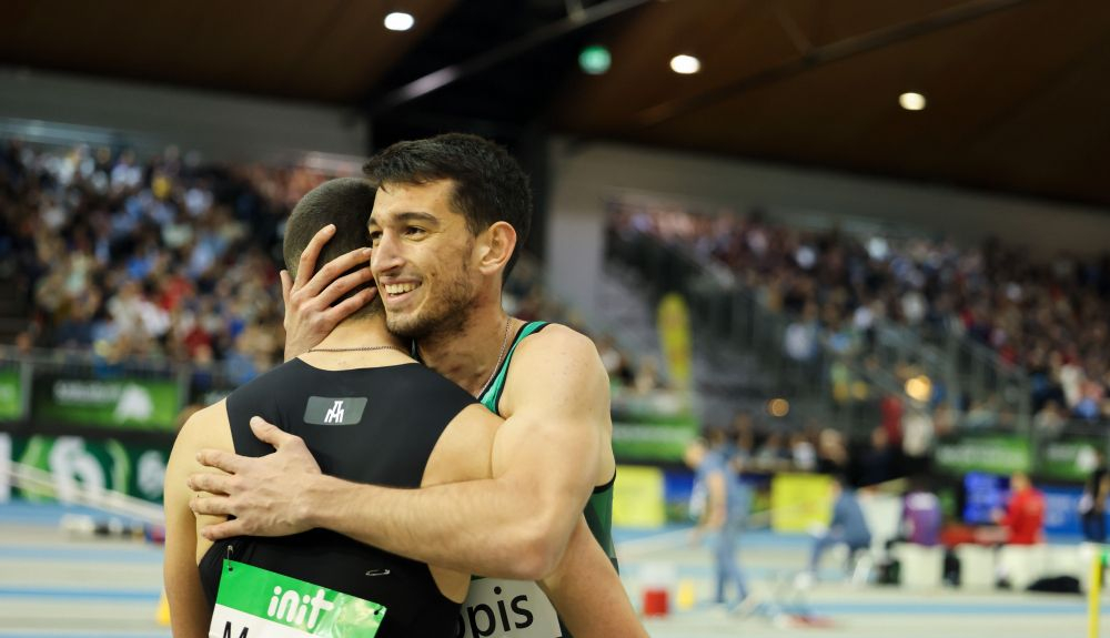 Quique Llopis y Asier Martínez en el World Indoor Tour de Karlsruhe. WORLD ATHLETICS. Quique Llopis y Asier Martínez en el World Indoor Tour de Karlsruhe. WORLD ATHLETICS.