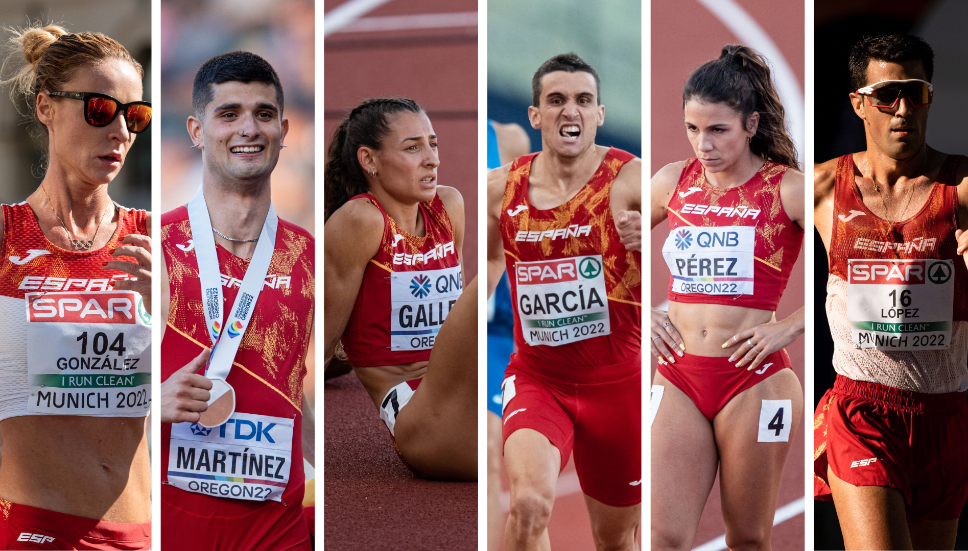 Los seis atletas, tres hombres y tres mujeres, nominados a mejores del año 2022. SPORTMEDIA.