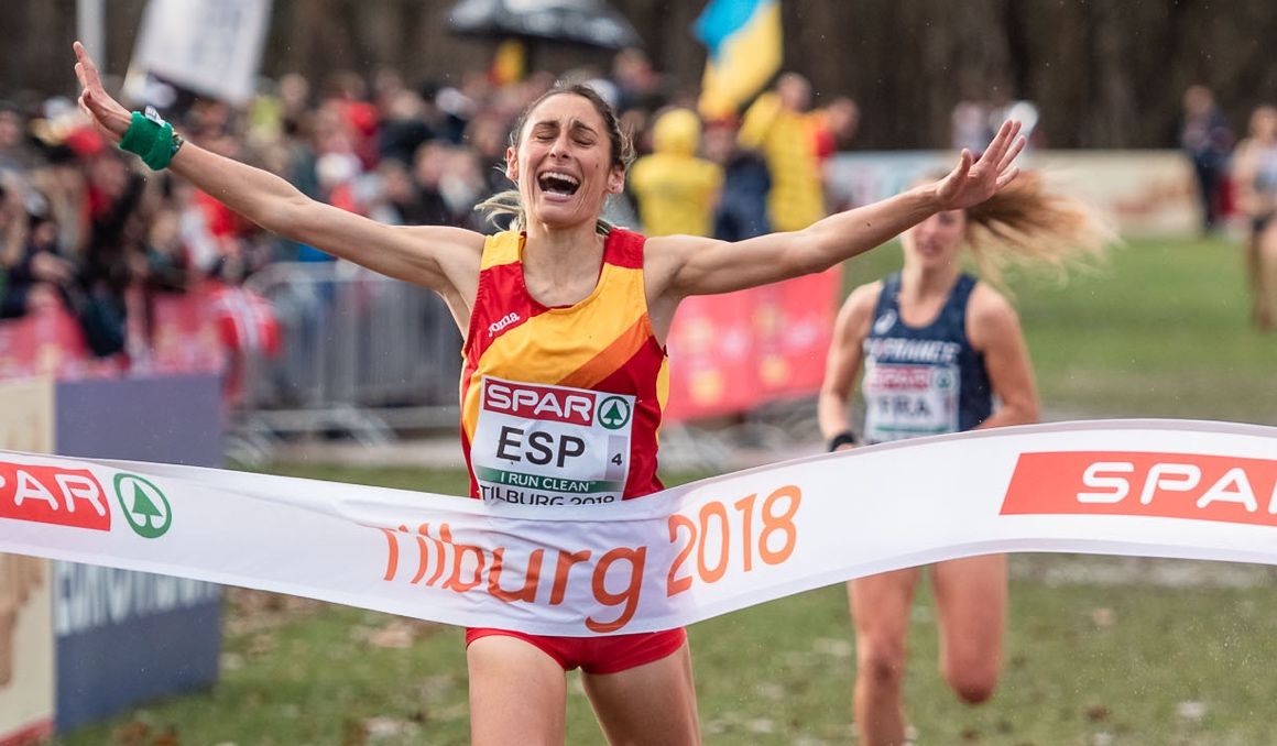 Solange Pereira en el Europeo de Cross de Tilburg, donde fue oro con el relevo mixto de España Atletismo. SPORTMEDIA.