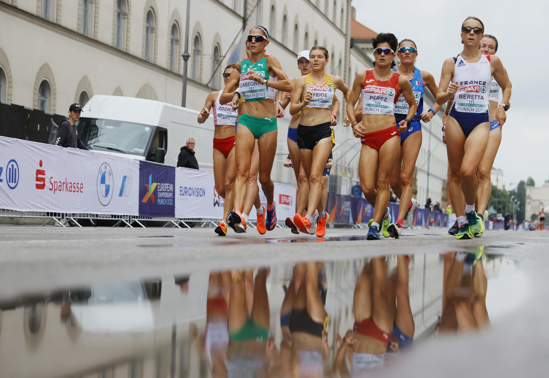 Una imagen de los 20 kilómetros marcha en el último Campeonato de Europa de Múnich. EFE.