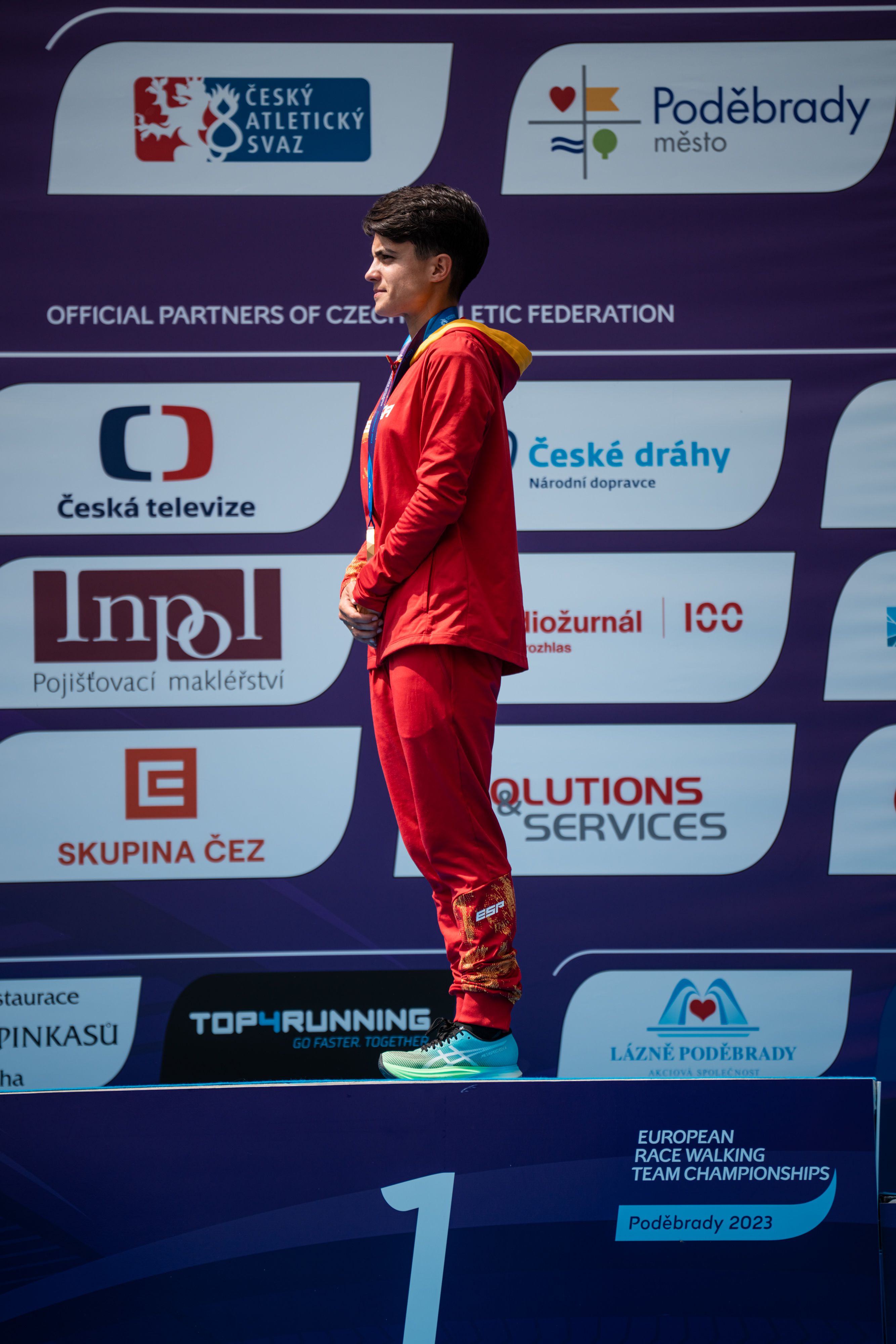 María Pérez en el pódium individual del Campeonato de Europa por Equipos celebrado en Podebrady (República Checa). SPORTMEDIA.