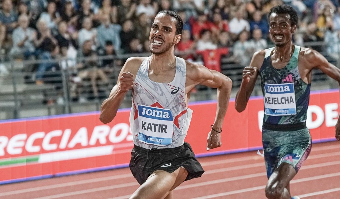 Mo Katir en la Liga de Diamante de Florencia donde se impuso a los mejores del mundo. FIDAL.