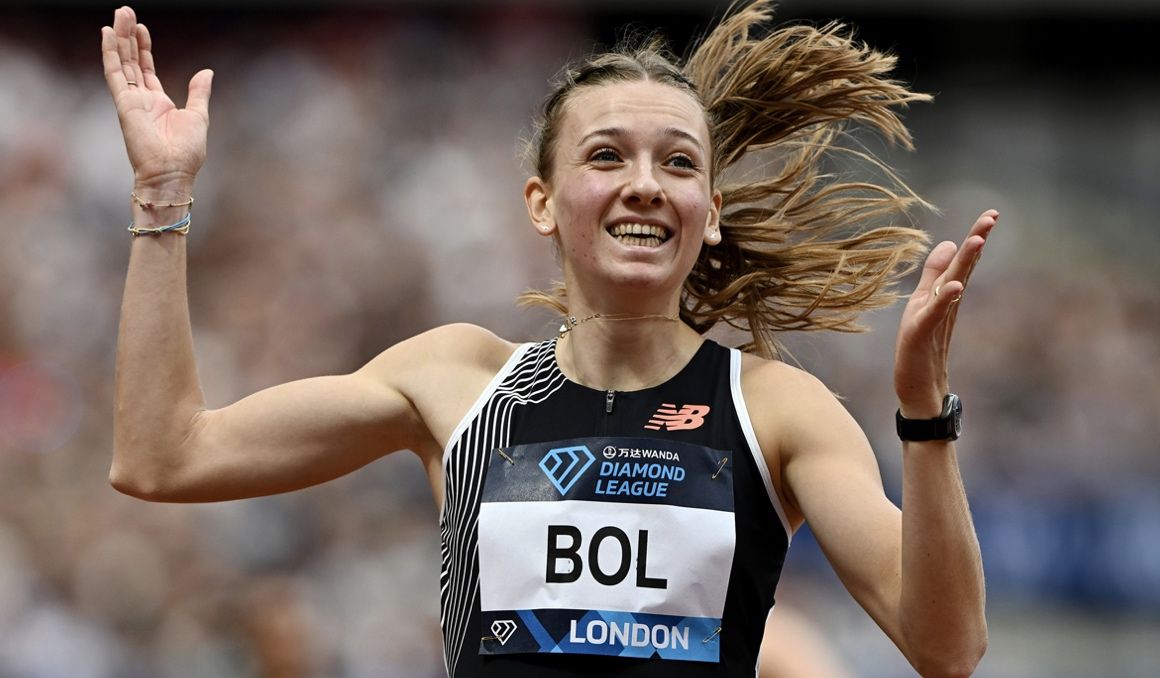 Femke Bol tras batir el récord de Europa de los 400 metros vallas en la Liga de Diamante de Londres. DL. Femke Bol tras batir el récord de Europa de los 400 metros vallas en la Liga de Diamante de Londres. DL.