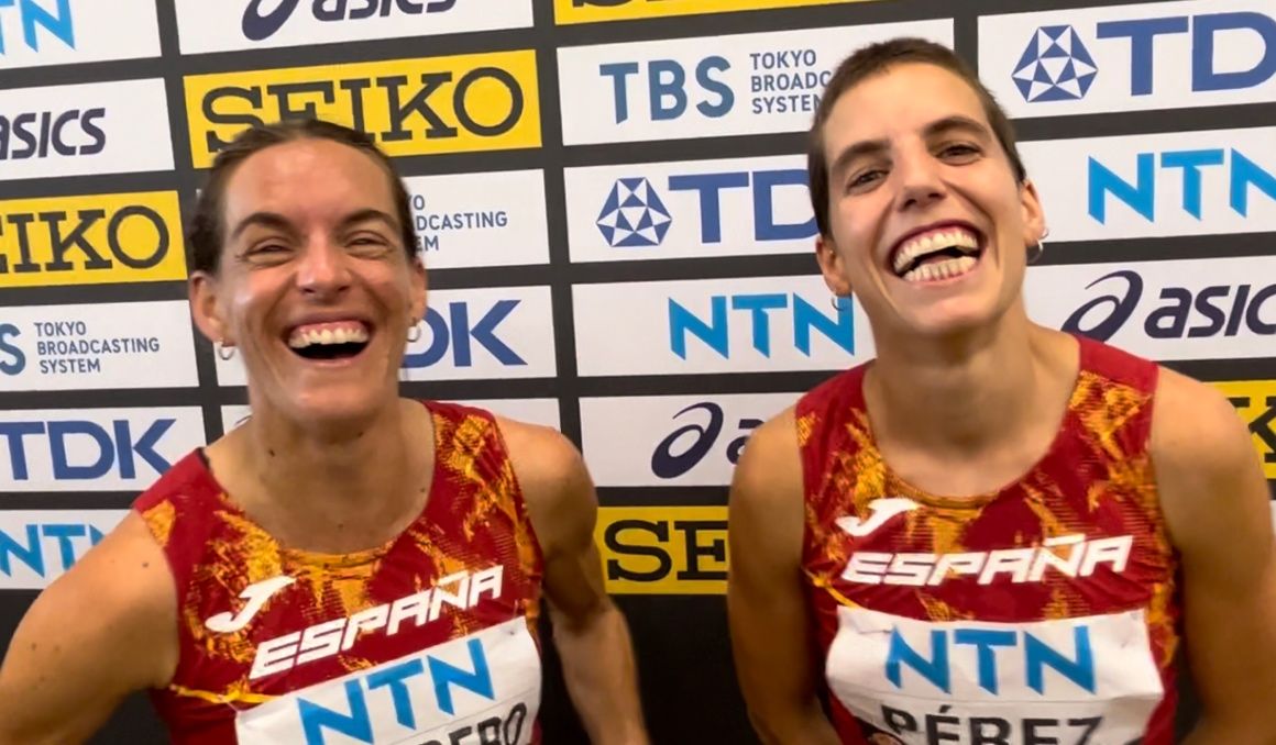 Esther Guerrero y Marta Pérez tras sus semifinales en el Campeonato del Mundo de Budapest. CORREDOR.