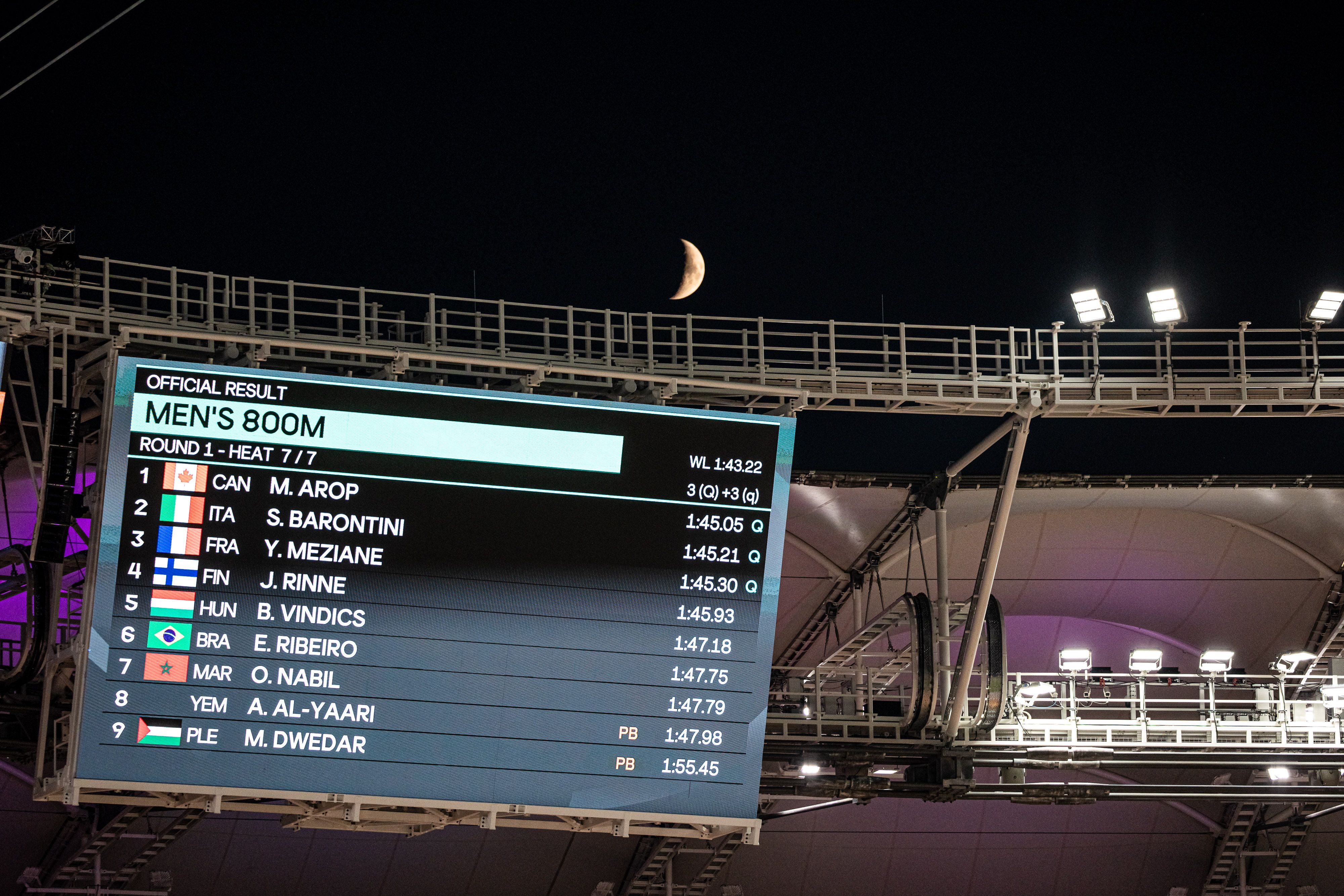La luna ha ido creciendo a lo largo de la celebración de este Mundial y ha adornado el Centro Nacional de Atletismo de Budapest. SPORTMEDIA.