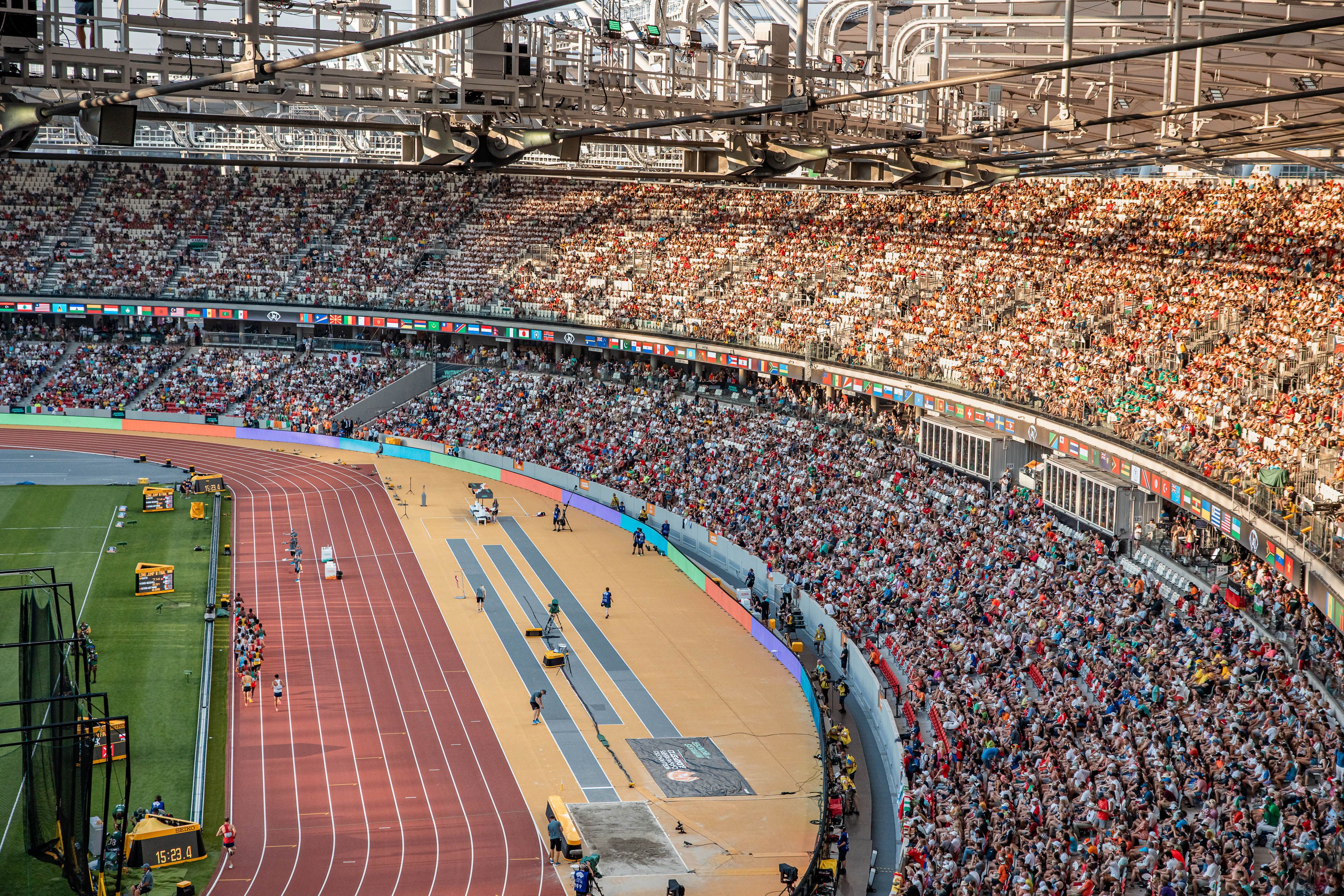 Una imagen del Campeonato del Mundo de 2023 celebrado en el Centro Nacional de Atletismo de Budapest. SPORTMEDIA.