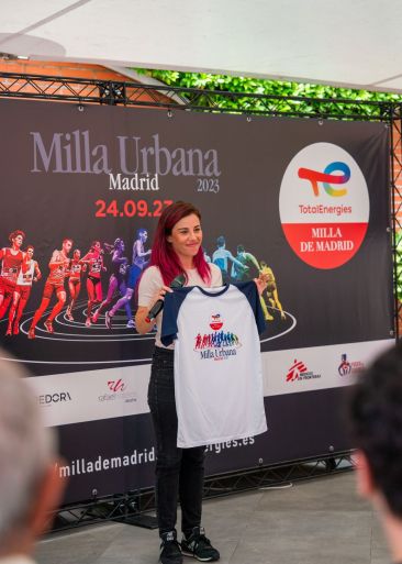 Rocío Pontijas presentando la camiseta de TotalEnergies Milla de Madrid 2023 Rocío Pontijas presentando la camiseta de TotalEnergies Milla de Madrid 2023