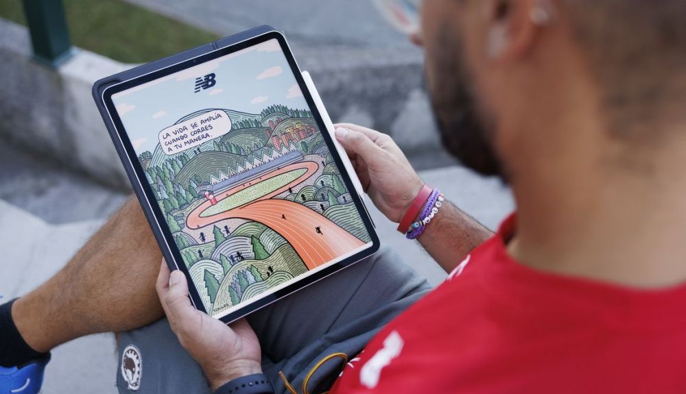 72kilos dibujando una viñeta en la pista de Basauri para los participantes en Run You Way 72kilos dibujando una viñeta en la pista de Basauri para los participantes en Run You Way