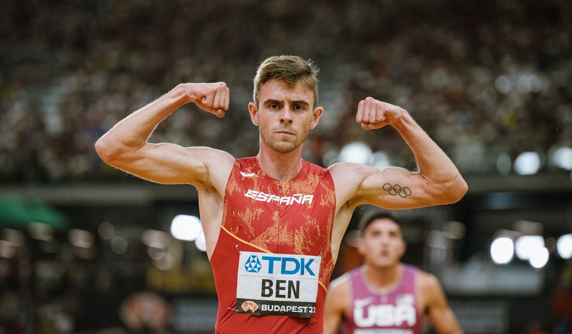 Adrián Ben en el Campeonato del Mundo de Budapest 2023 donde fue finalista. SPORTMEDIA.