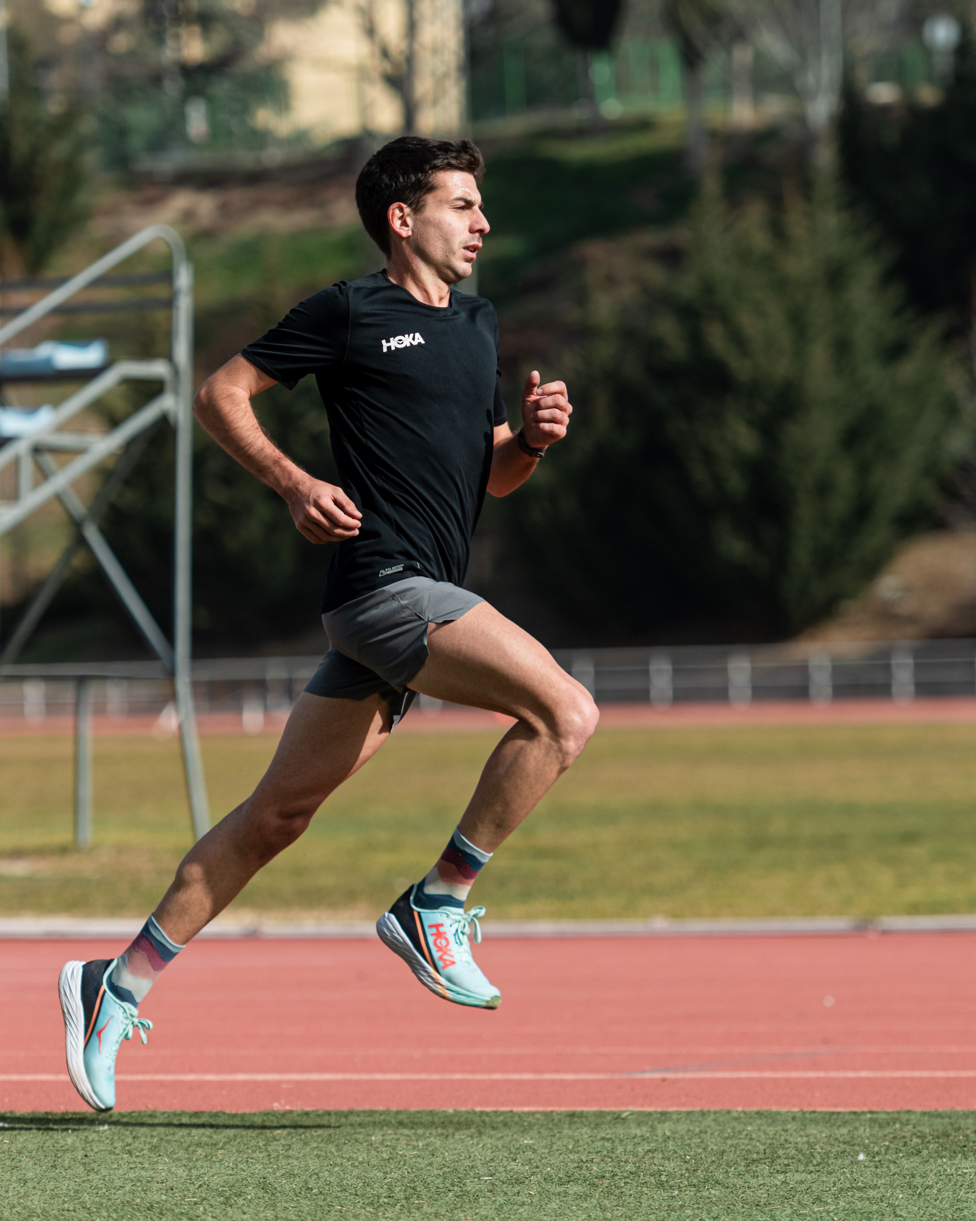 Yago Rojo entrenando en la pista del INEF de Madrid. SPORTMEDIA Yago Rojo entrenando en la pista del INEF de Madrid. SPORTMEDIA