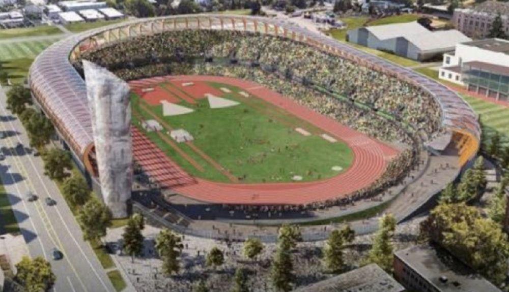 El Hayward Field remodelado, sede del Campeonato del Mundo de Oregon. 