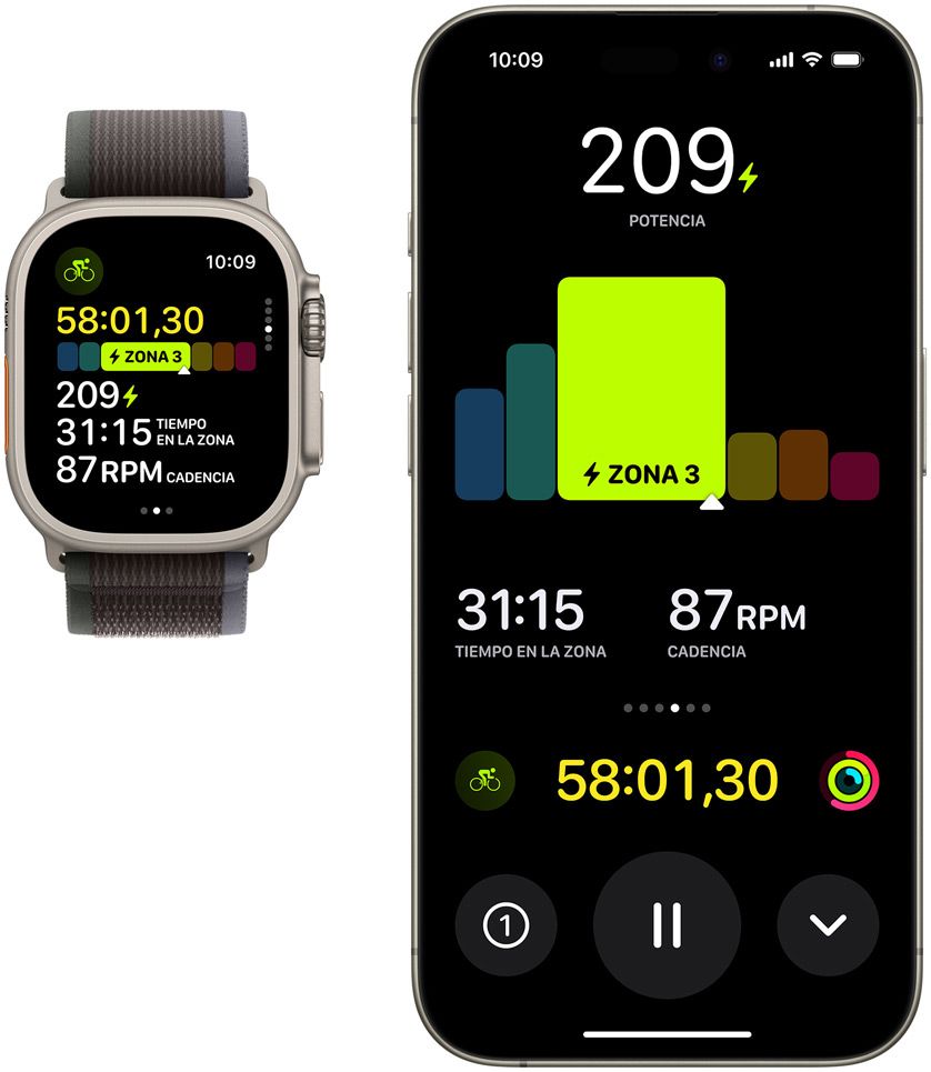 El Apple Watch Ultra 2 en tus sesiones de ciclismo le envía la información a tu iPhone