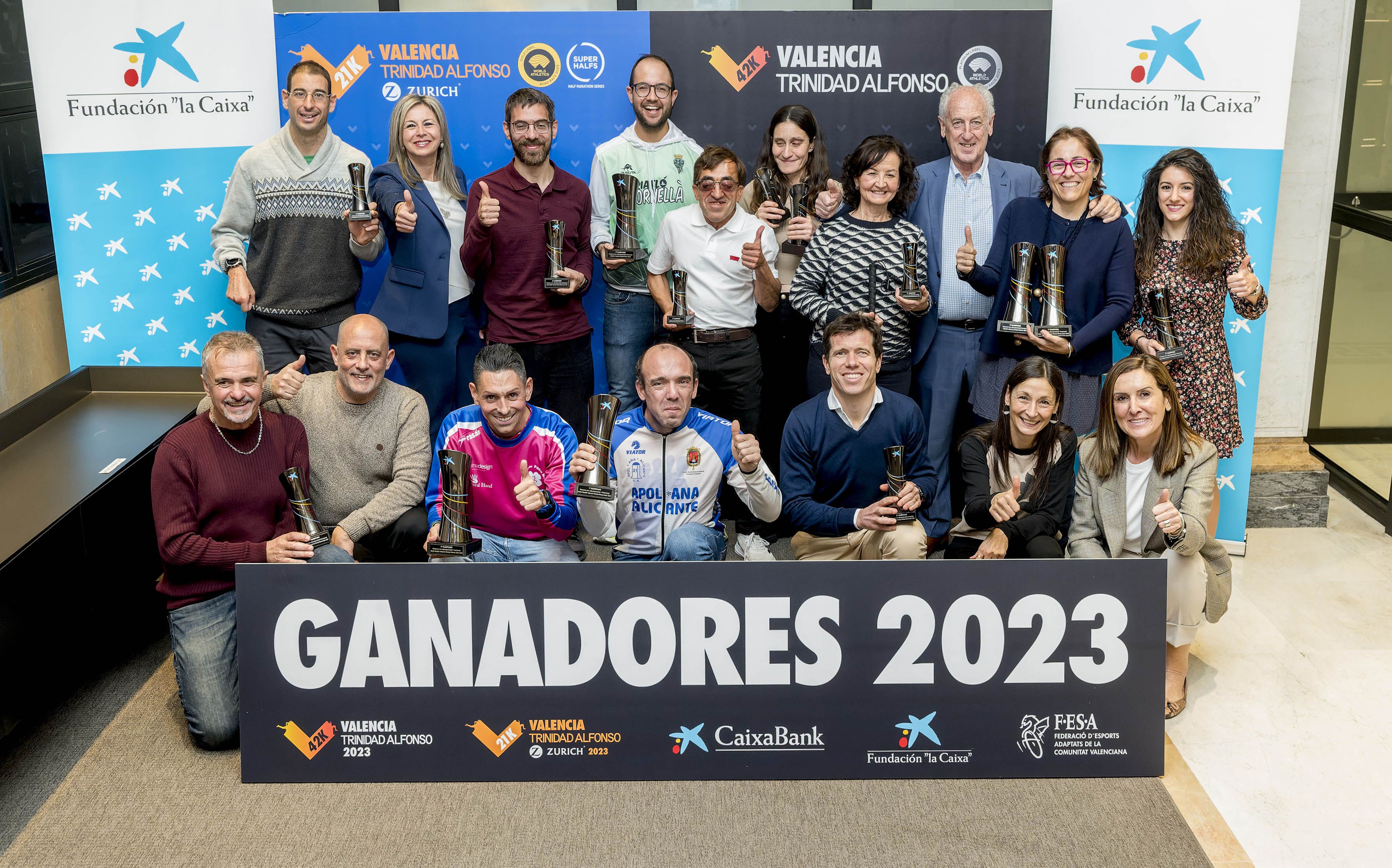 Runners con discapacidad que triunfaron en las pasadas ediciones del Medio Maratón Valencia Trinidad Alfonso Zurich y Maratón Valencia Trinidad Alfonso. VALENCIA CIUDAD DEL RUNNING