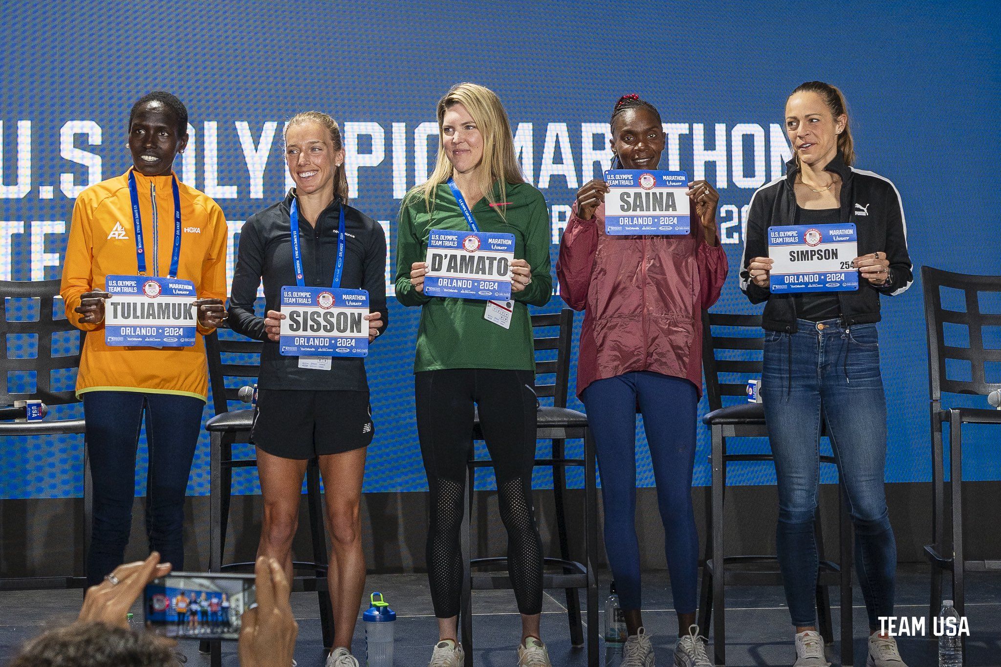 Una imagen de algunas de las favoritas en los trials olímpicos de maratón que se celebran este sábado en Orlando. TEAM USA.