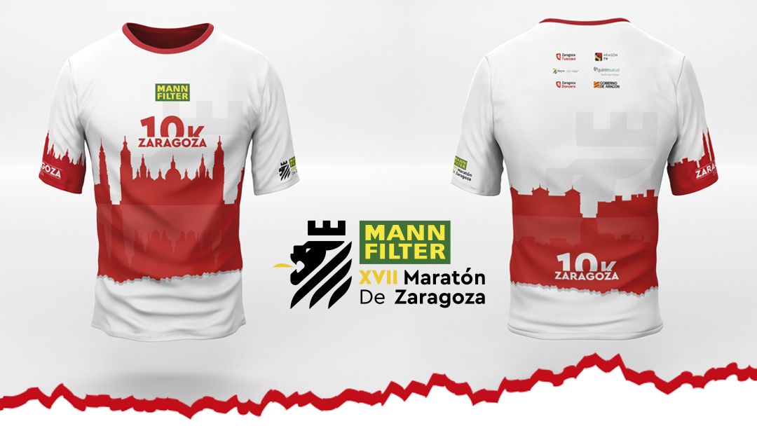El rojo presidirá las camisetas del 10K del MANN-FILTER Maratón de Zaragoza. LAST LAP