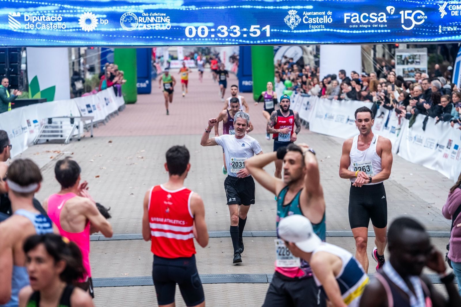 Martín Fiz en la línea de meta del 10K de Castellón del pasado domingo.