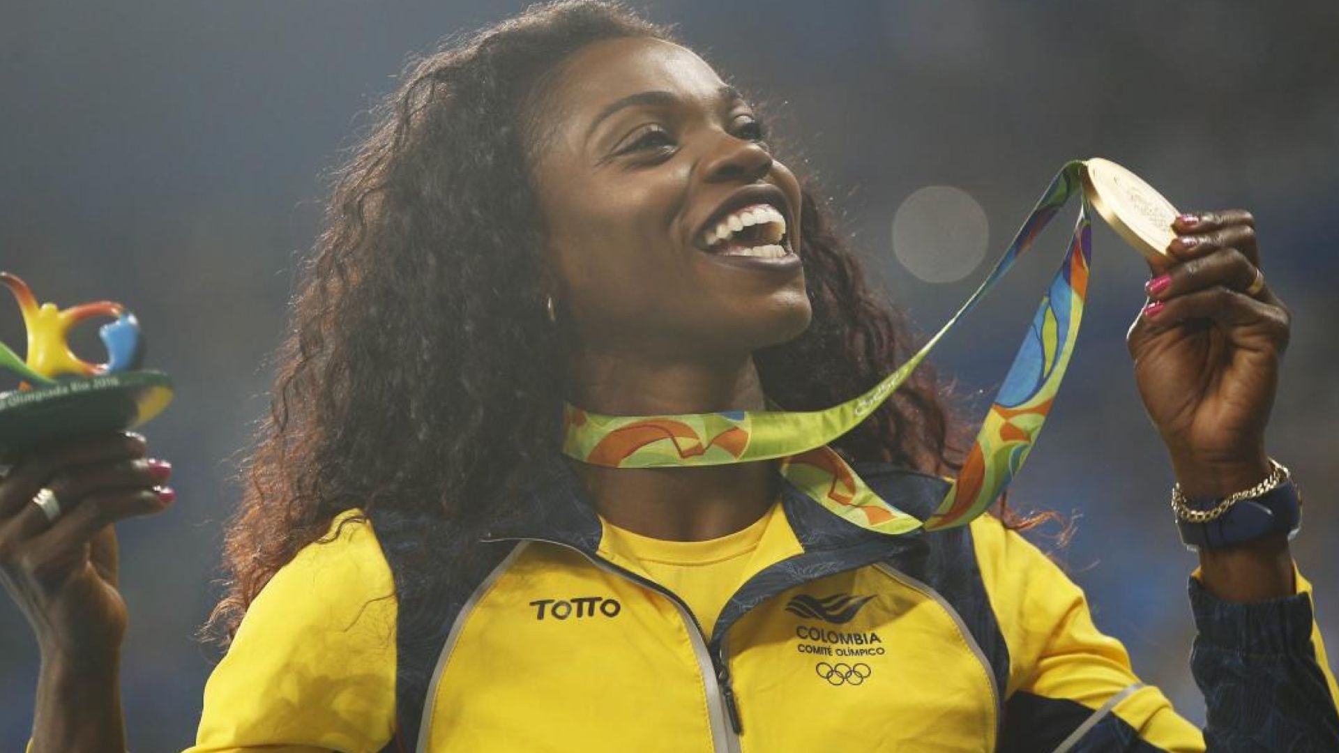 Caterine Ibargüen, saltadora de triple colombiana, fue campeona olímpica en Río 2016. EFE.