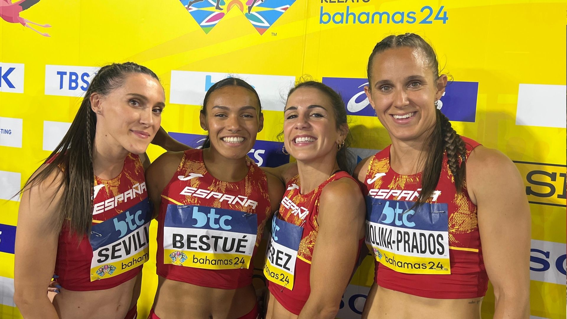 Las mujeres del 4x100 son las que más opciones tienen de clasificación después de lo visto en la primera jornada de los World Athletics Relays. RFEA.