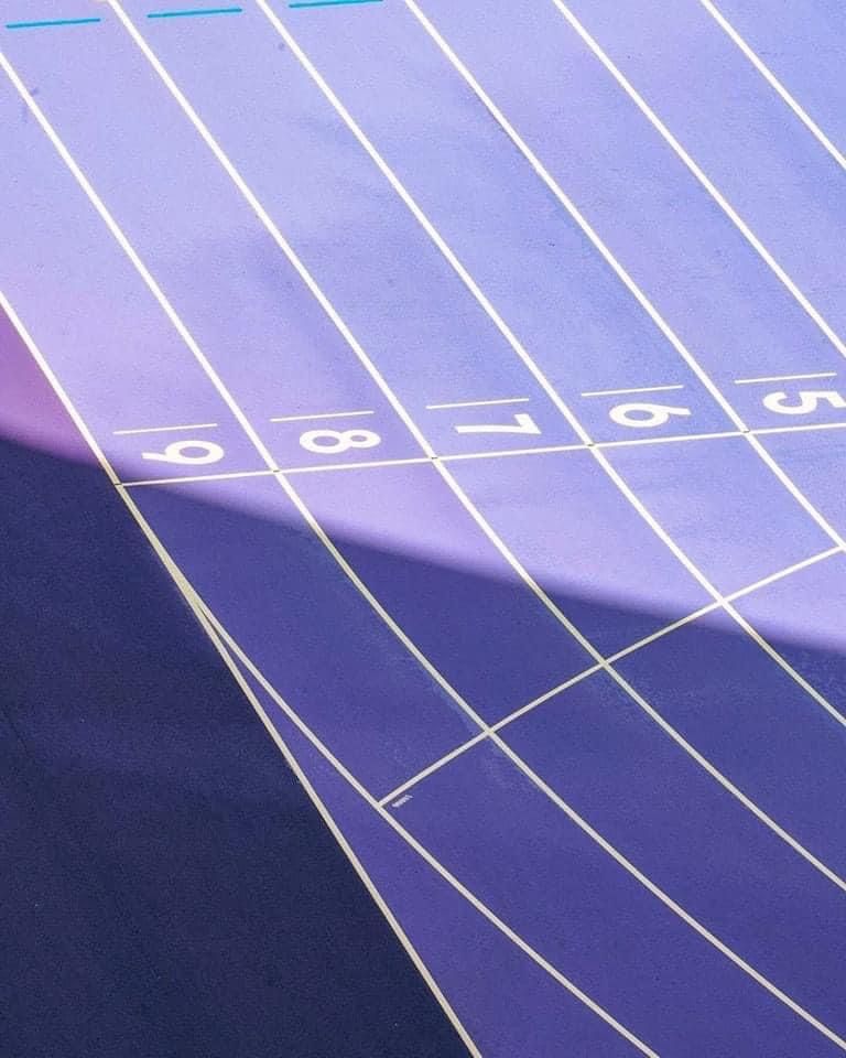 La pista morada de los Juegos Olímpicos de París en el Estadio de Francia. 4