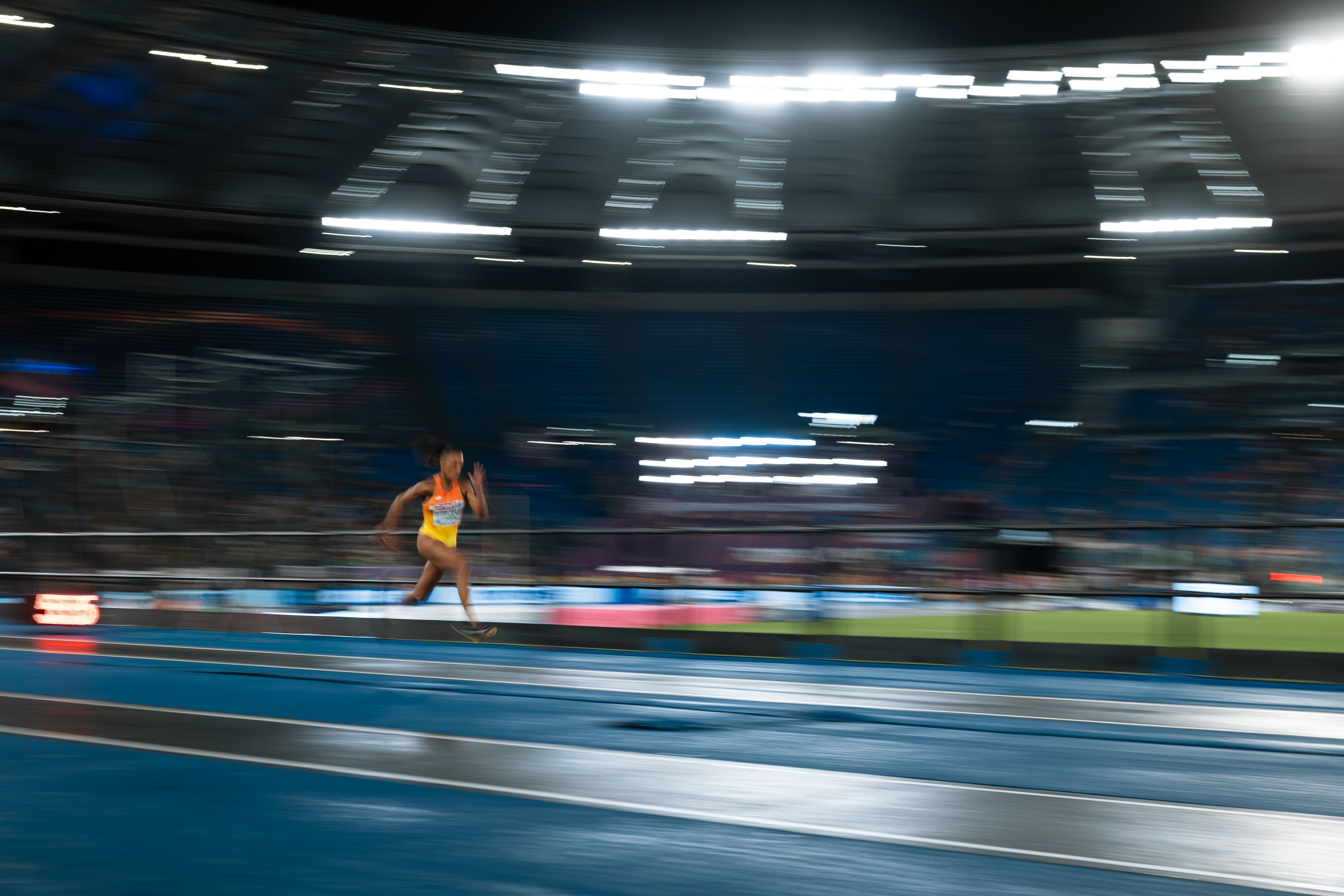 Una imagen de Ana Peleteiro en el concurso de triple salto del Europeo de Roma. SPORTMEDIA.