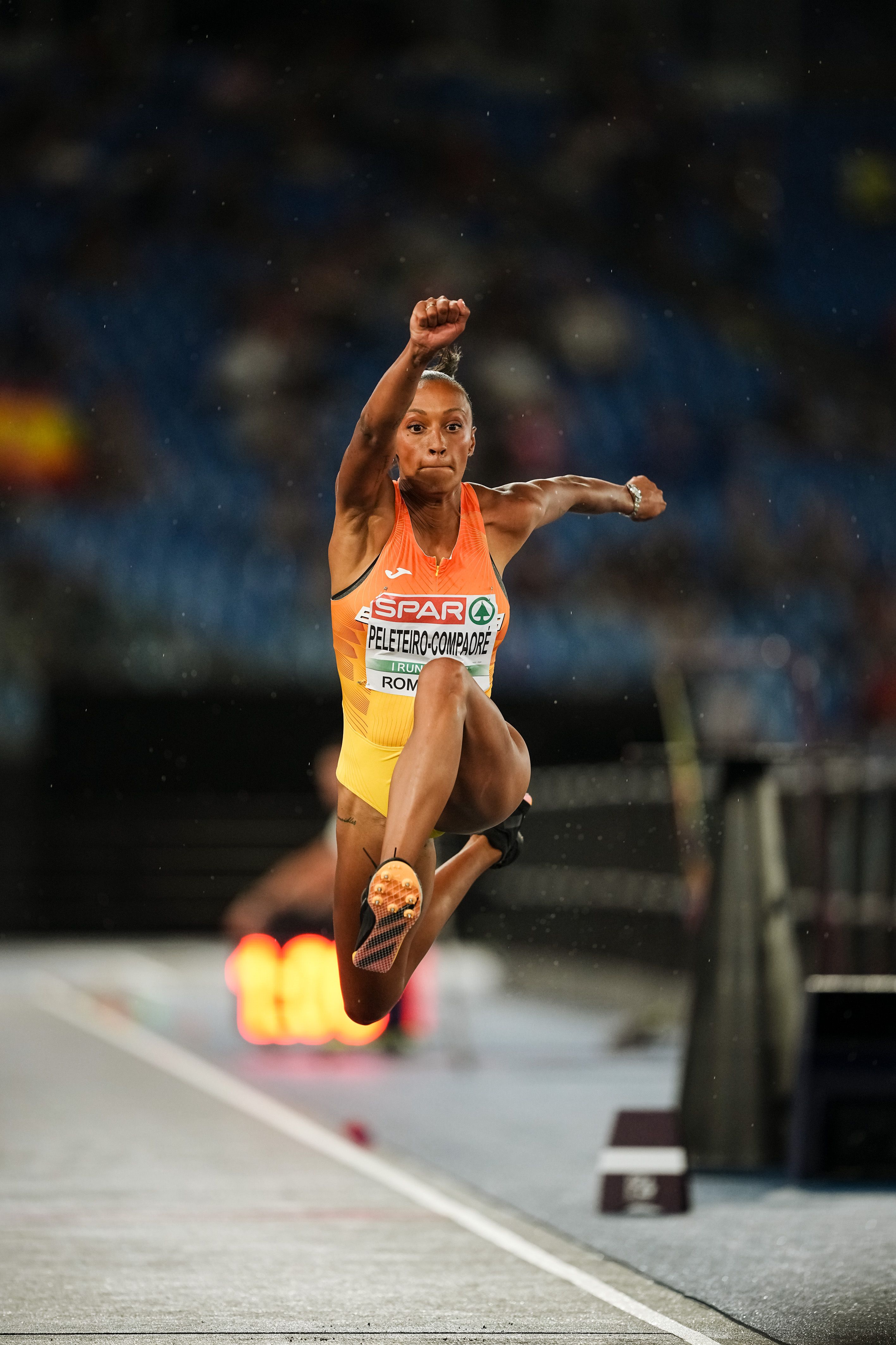 Ana Peleteiro durante el concurso de triple salto del Europeo de Roma. SPORTMEDIA.