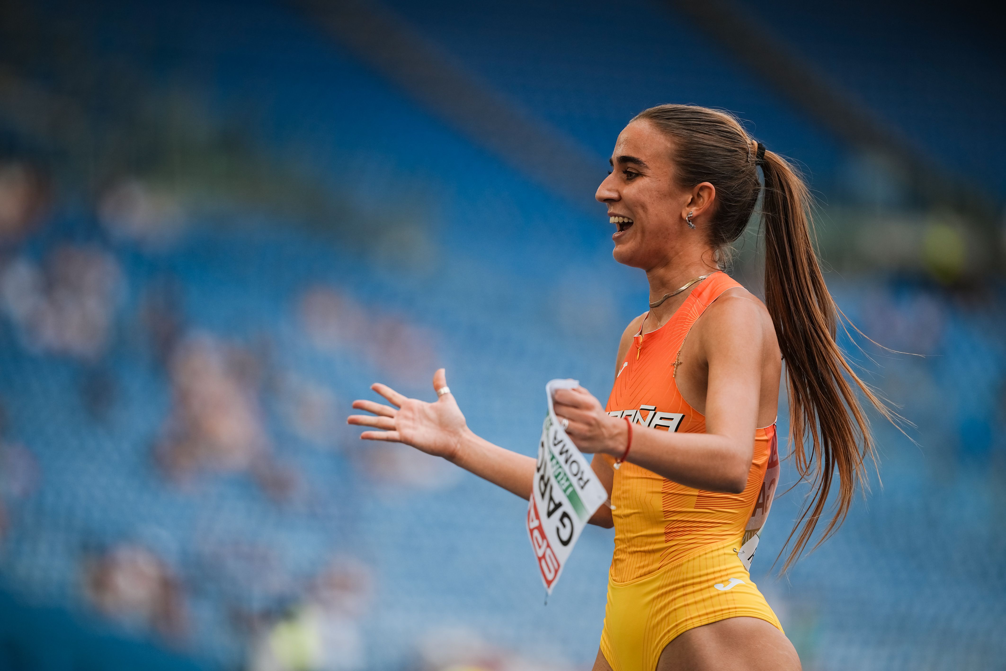 Daniela García celebrando el pase a las semifinales del Europeo de Roma. SPORTMEDIA.