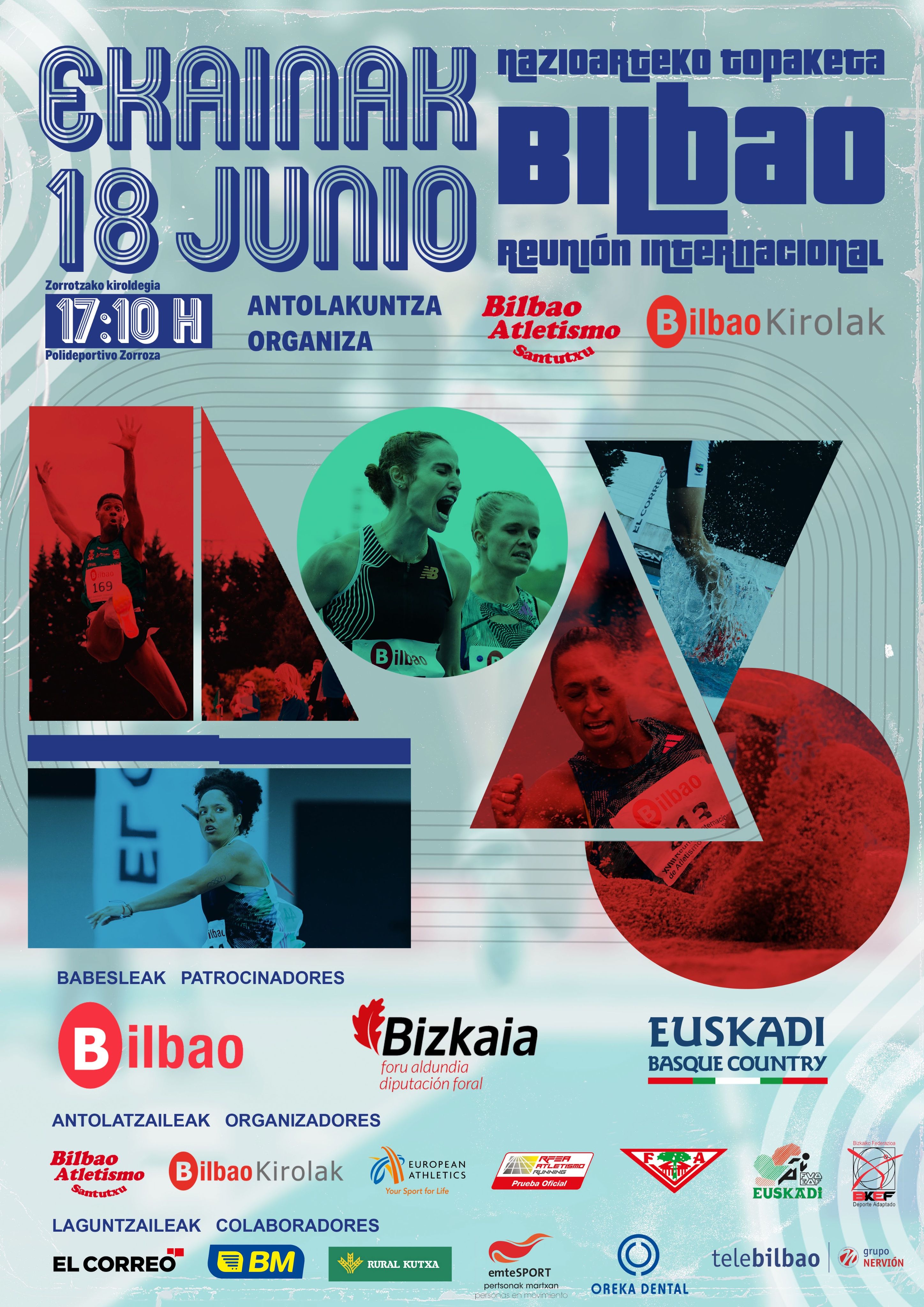 Cartel de la XIX Reunión Internacional de Atletismo “Villa de Bilbao”.