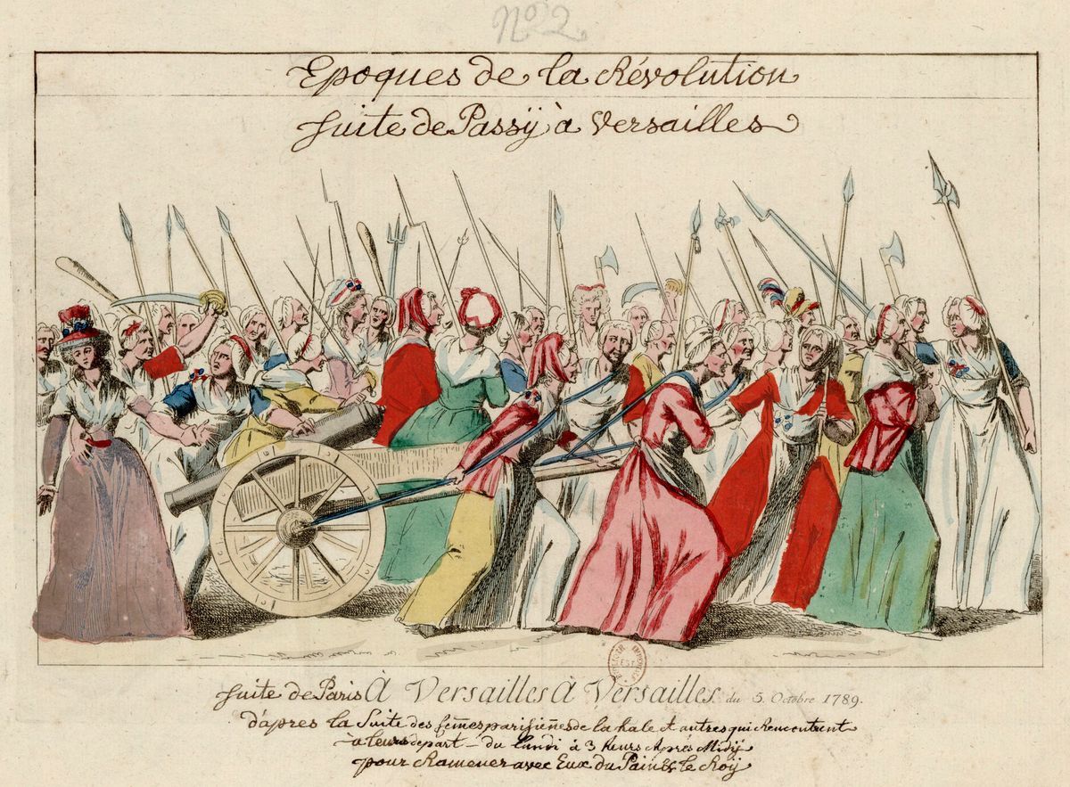 Una ilustración de la Marcha de las Mujeres sobre Versalles el 5 de octubre de 1789 y que ha inspirado el recorrido del maratón olímpico de París 2024. DEPARTAMENTO DE ESTAMPAS Y FOTOGRAFÍA. Una ilustración de la Marcha de las Mujeres sobre Versalles el 5 de octubre de 1789 y que ha inspirado el recorrido del maratón olímpico de París 2024. DEPARTAMENTO DE ESTAMPAS Y FOTOGRAFÍA.