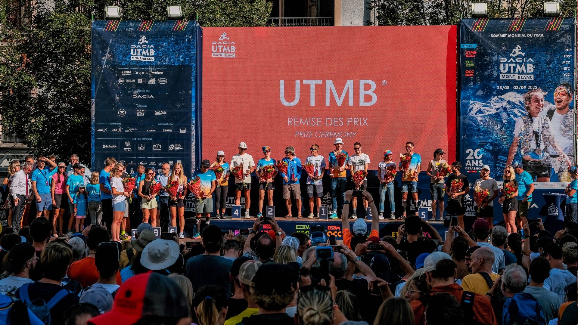 Entrega de premios de UTMB en Chamonix en 2023. UTMB.